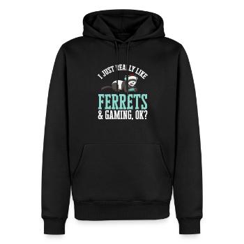 Frettchen Besitzer Frettchen - Männer Premium Bio Hoodie - Schwarz - Vorne - Nico (187cm)