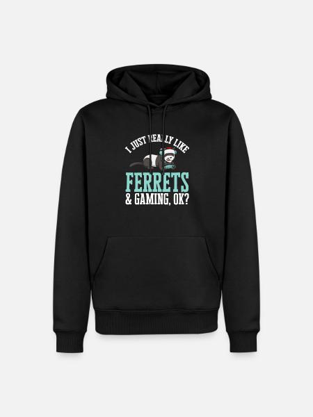 Frettchen Besitzer Frettchen - Männer Premium Bio Hoodie - Schwarz
