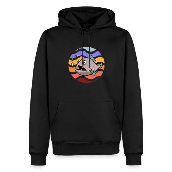 Poisson-grenouille Pêcheur en haute mer Pêcheur à la ligne - Sweat à capuche Premium bio Homme - noir - Devant - Nico (187cm)