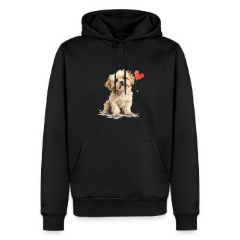 Maltipoo Chien Race Animal Mignon Drôle Graphique - Sweat à capuche Premium bio Homme - noir - Devant - Nico (187cm)