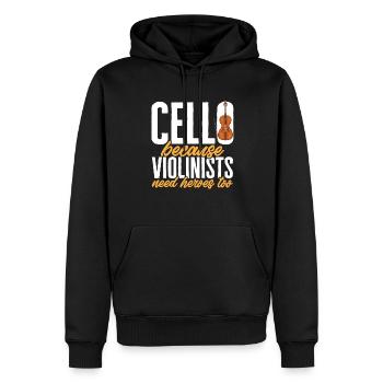 Violoncelliste Violoncelliste Musicien Violoncelle - Sweat à capuche Premium bio Homme - noir - Devant - Nico (187cm)