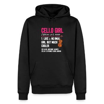 Violoncelliste Violoncelliste Musicien Violoncelle - Sweat à capuche Premium bio Homme - noir - Devant - Nico (187cm)