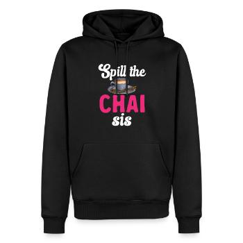 Thé Chai Masala Chai - Sweat à capuche Premium bio Homme - noir - Devant - Nico (187cm)