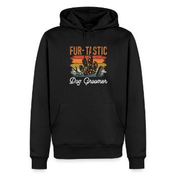 Salon de coiffure pour chiens - Sweat à capuche Premium bio Homme - noir - Devant - Nico (187cm)