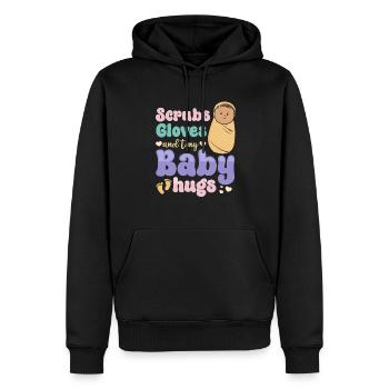 Infirmière Bébé Maternité Infirmière - Sweat à capuche Premium bio Homme - noir - Devant - Nico (187cm)