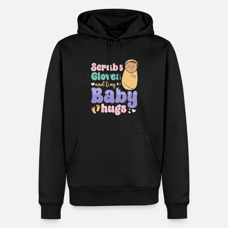 Infirmière Bébé Maternité Infirmière - Sweat à capuche Premium bio Homme - noir