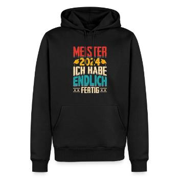 Meister 2024 Geschenk Meisterprüfung bestanden - Männer Premium Bio Hoodie - Schwarz - Vorne - Nico (187cm)