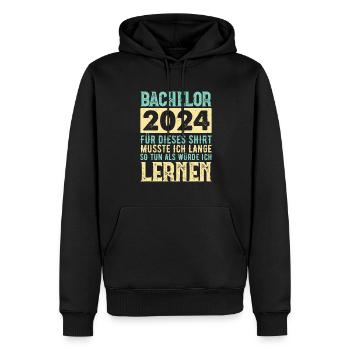 Bachelor 2024 Geschenkidee Abschluss - Männer Premium Bio Hoodie - Schwarz - Vorne - Nico (187cm)