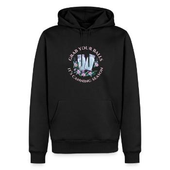 Attrapez vos couilles C’est la saison de mise en conserve Conservateur - Sweat à capuche Premium bio Homme - noir - Devant - Nico (187cm)