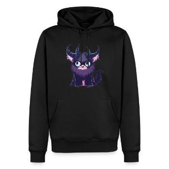 Goth Pastel mignon effrayant Kawaii Krampus chat - Sweat à capuche Premium bio Homme - noir - Devant - Nico (187cm)
