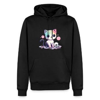 Goth Pastel Cute Creepy Kawaii Cat Kitten - Männer Premium Bio Hoodie - Schwarz - Vorne - Nico (187cm)