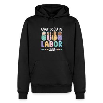 Infirmière Bébé Maternité Infirmière - Sweat à capuche Premium bio Homme - noir - Devant - Nico (187cm)