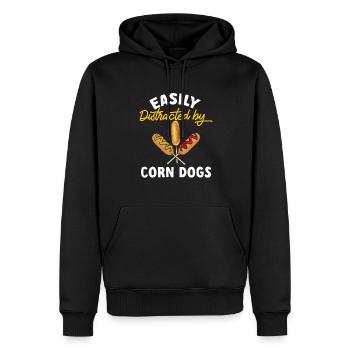 Corn Dog Corndog - Men’s Premium Organic Hoodie - black - Front - Nico (187cm)
