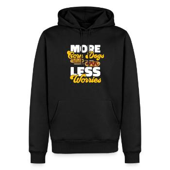 Corn Dog Corndog - Men’s Premium Organic Hoodie - black - Front - Nico (187cm)
