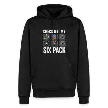 Funny Pilot Six Pack Aviation Flight Simulation - Männer Premium Bio Hoodie - Schwarz - Vorne - Nico (187cm)