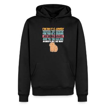 Je ne suis pas maladroit Le sol me déteste Capybara stupide - Sweat à capuche Premium bio Homme - noir - Devant - Nico (187cm)