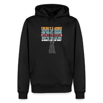 Je ne suis pas maladroit Le sol me déteste Chien stupide - Sweat à capuche Premium bio Homme - noir - Devant - Nico (187cm)
