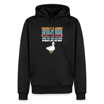 Je ne suis pas maladroit Le sol me déteste Canard stupide - Sweat à capuche Premium bio Homme - noir - Devant - Nico (187cm)