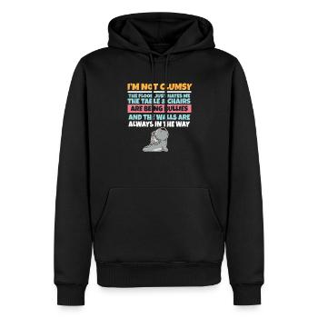 Je ne suis pas maladroit Le sol me déteste Koala stupide - Sweat à capuche Premium bio Homme - noir - Devant - Nico (187cm)