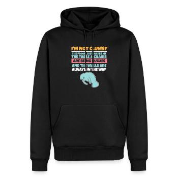 Je ne suis pas maladroit Le sol me déteste Lamantin stupide - Sweat à capuche Premium bio Homme - noir - Devant - Nico (187cm)