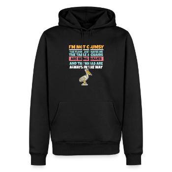 Je ne suis pas maladroit Le sol me déteste Pélican stupide - Sweat à capuche Premium bio Homme - noir - Devant - Nico (187cm)