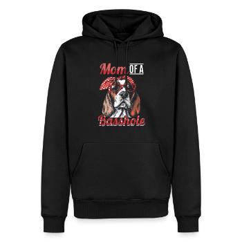 Basset Hound Dog Breed Mom Of A Basshole - Männer Premium Bio Hoodie - Schwarz - Vorne - Nico (187cm)
