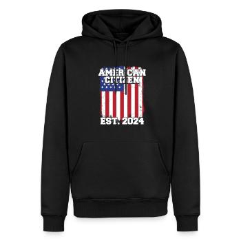American Citizen Est 2024 US Flag Naturalized - Männer Premium Bio Hoodie - Schwarz - Vorne - Nico (187cm)
