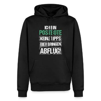 Ich bin Postbote - Bier bringen und Abflug - Männer Premium Bio Hoodie - Schwarz - Vorne - Nico (187cm)