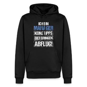 Je suis un manager - apportez de la bière et partez - Sweat à capuche Premium bio Homme - noir - Devant - Nico (187cm)