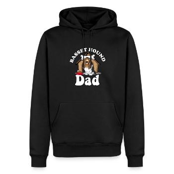 Basset Hound Dad Dog Lover Funny Bassethound Dog - Männer Premium Bio Hoodie - Schwarz - Vorne - Nico (187cm)