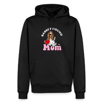 Basset Hound Mom Dog Lover Funny Bassethound Dog - Männer Premium Bio Hoodie - Schwarz - Vorne - Nico (187cm)