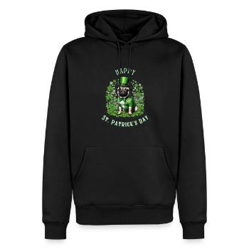 Carlin de la Saint-Patrick I Shamrock Carlin de la Saint-Paddy - Sweat à capuche Premium bio Homme - noir - Devant - Nico (187cm)