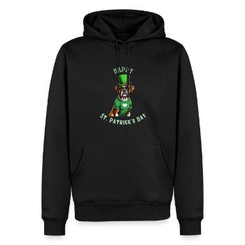 Boxer Dog St. Patrick's Day I Irish Green Hat St - Männer Premium Bio Hoodie - Schwarz - Vorne - Nico (187cm)