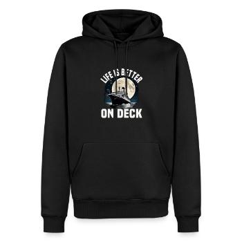 La vie est meilleure sur le pont d’un bateau de croisière Groupe de vacances - Sweat à capuche Premium bio Homme - noir - Devant - Nico (187cm)
