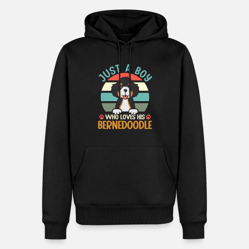 Bernedoodle Hund - Männer Premium Bio Hoodie - Schwarz