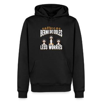 Chien Bernedoodle - Sweat à capuche Premium bio Homme - noir - Devant - Nico (187cm)