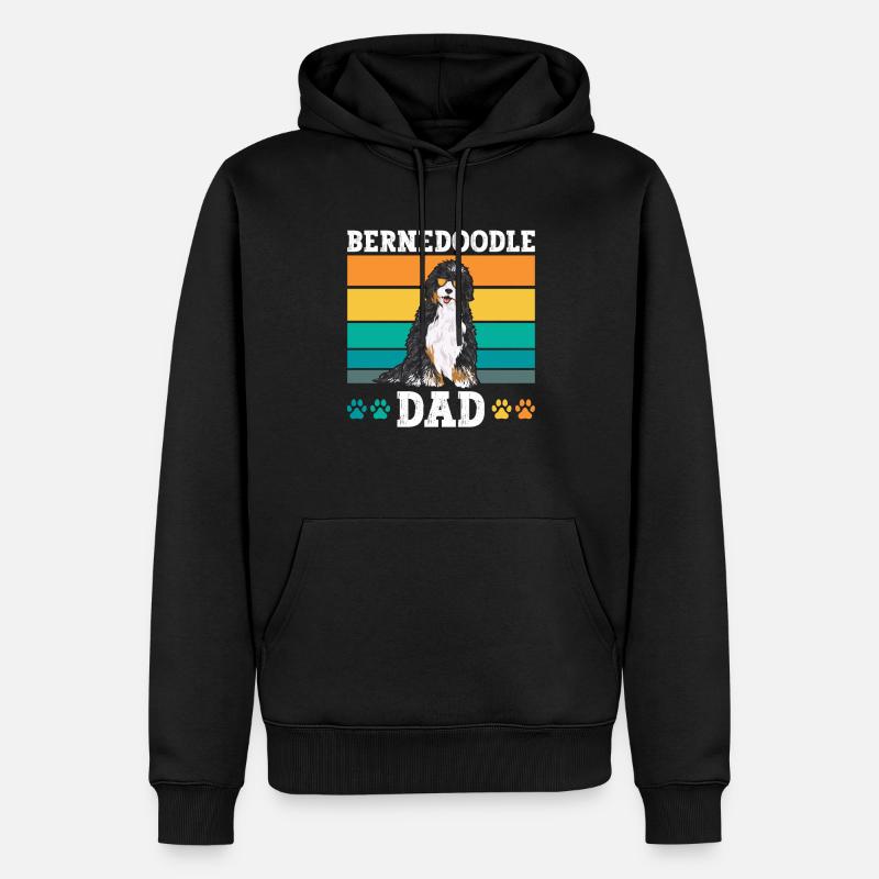 Chien Bernedoodle - Sweat à capuche Premium bio Homme - noir