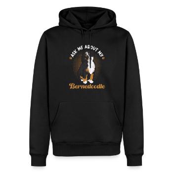 Chien Bernedoodle - Sweat à capuche Premium bio Homme - noir - Devant - Nico (187cm)