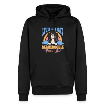Bernedoodle Hund - Männer Premium Bio Hoodie - Schwarz - Vorne - Nico (187cm)