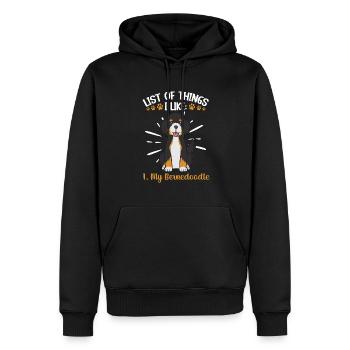 Chien Bernedoodle - Sweat à capuche Premium bio Homme - noir - Devant - Nico (187cm)