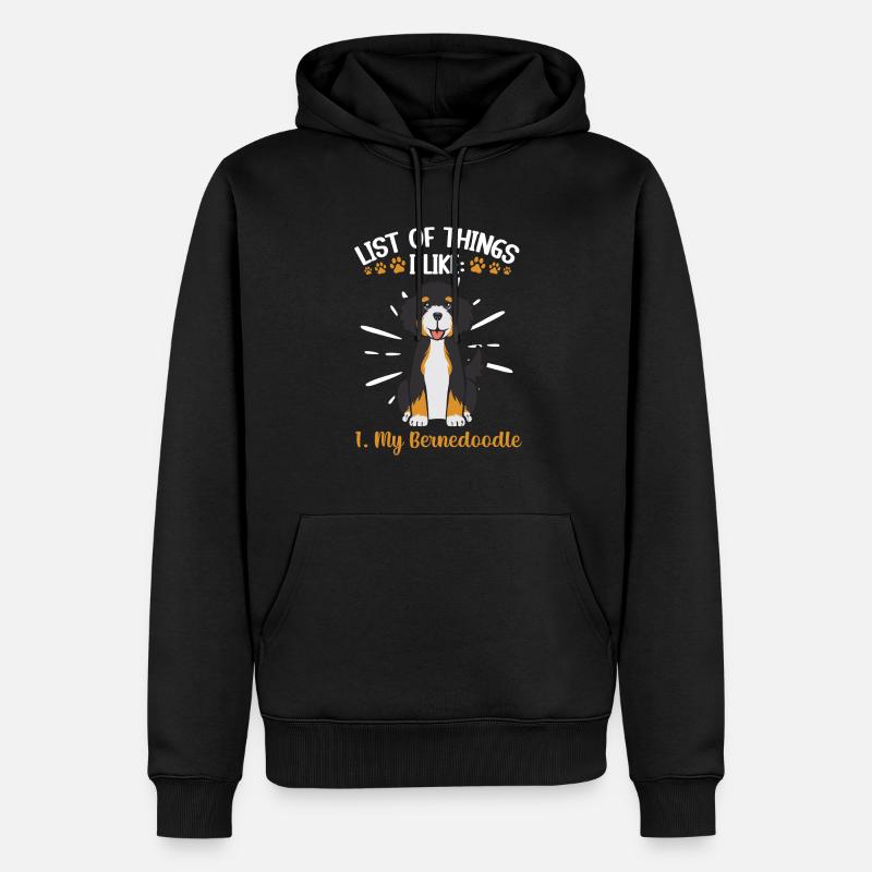 Chien Bernedoodle - Sweat à capuche Premium bio Homme - noir