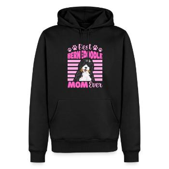 Bernedoodle Hund - Männer Premium Bio Hoodie - Schwarz - Vorne - Nico (187cm)