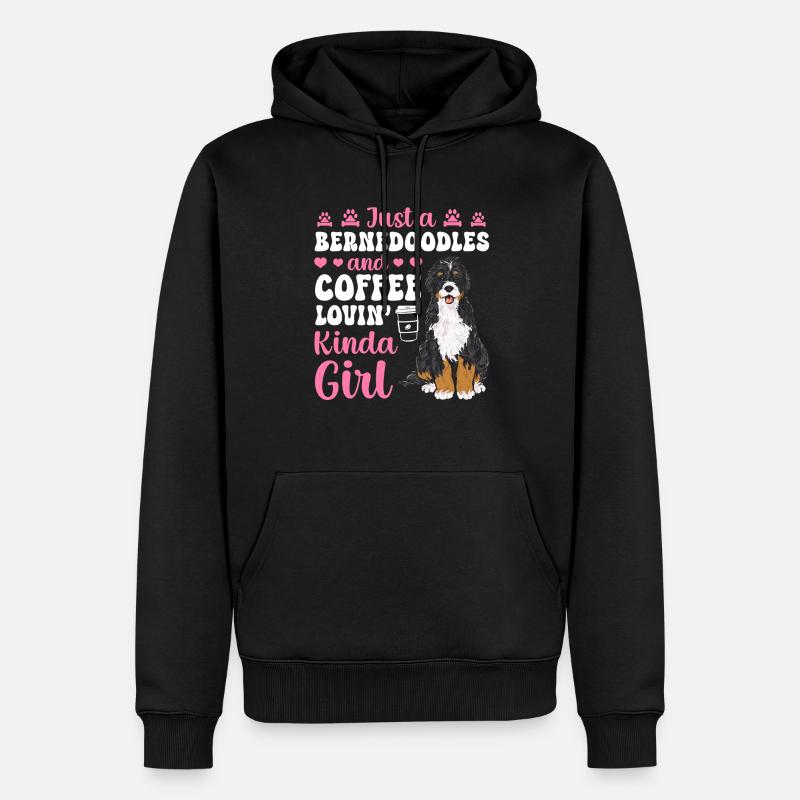 Chien Bernedoodle - Sweat à capuche Premium bio Homme - noir
