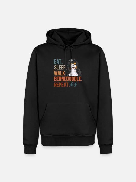 Chien Bernedoodle - Sweat à capuche Premium bio Homme - noir