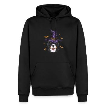 Chien Bernedoodle - Sweat à capuche Premium bio Homme - noir - Devant - Nico (187cm)