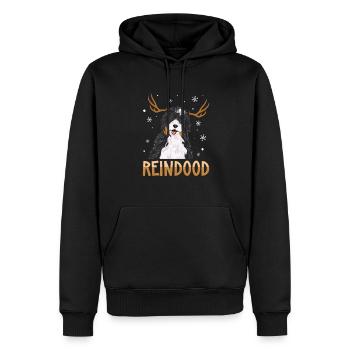 Bernedoodle Hund - Männer Premium Bio Hoodie - Schwarz - Vorne - Nico (187cm)