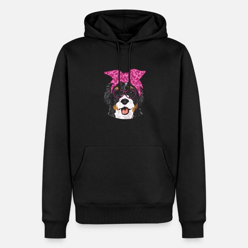 Chien Bernedoodle - Sweat à capuche Premium bio Homme - noir