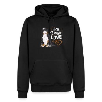 Bernedoodle Dog - Men’s Premium Organic Hoodie - black - Front - Nico (187cm)