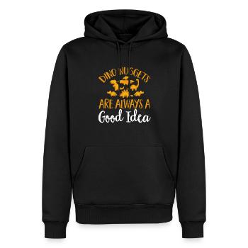 Dino Nuggets Dinosaurier Chicken Nuggets - Männer Premium Bio Hoodie - Schwarz - Vorne - Nico (187cm)