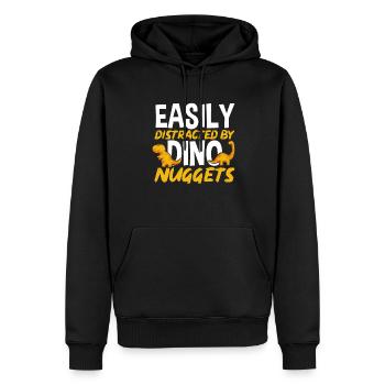Dino Nuggets Dinosaurier Chicken Nuggets - Männer Premium Bio Hoodie - Schwarz - Vorne - Nico (187cm)